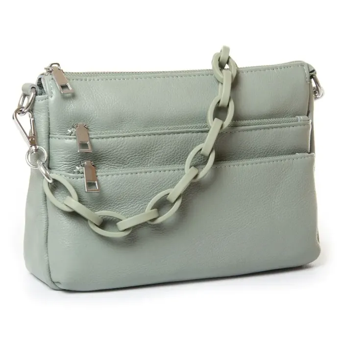 Сумка Женская Классическая кожа Luxeva P77 3011 light-green