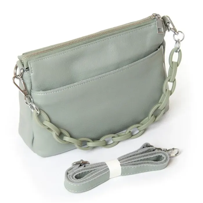 Сумка Женская Классическая кожа Luxeva P77 3011 light-green