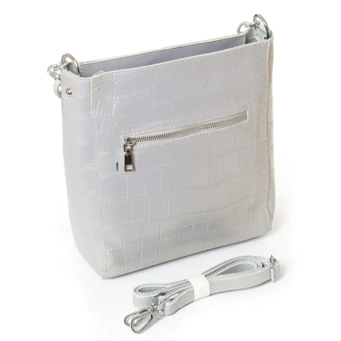 Сумка Женская Классическая кожа Luxeva P21 9704 pearl-light-gray