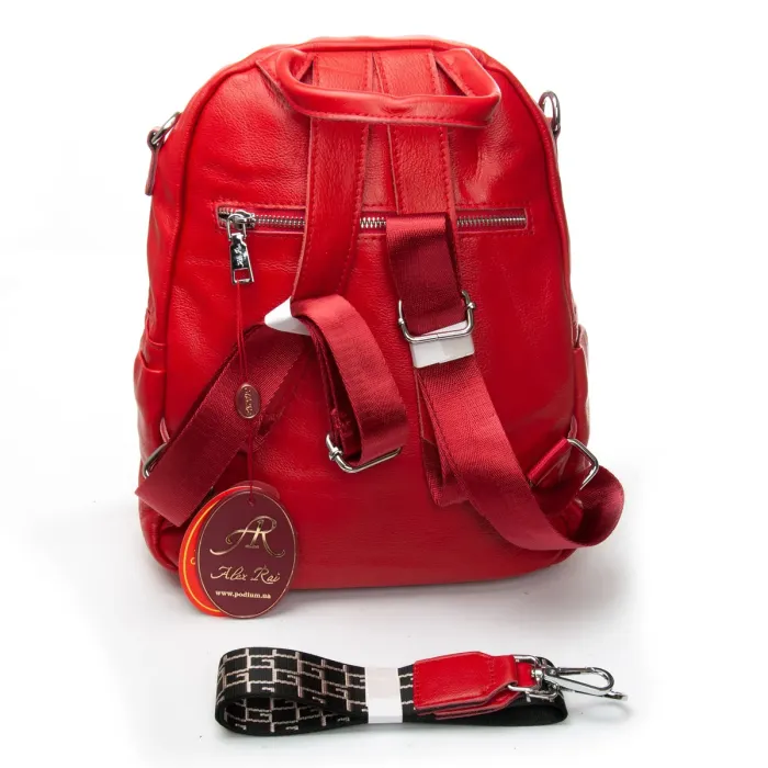 Сумка Женская Рюкзак кожа ALEX RAI 8907-9 red croco