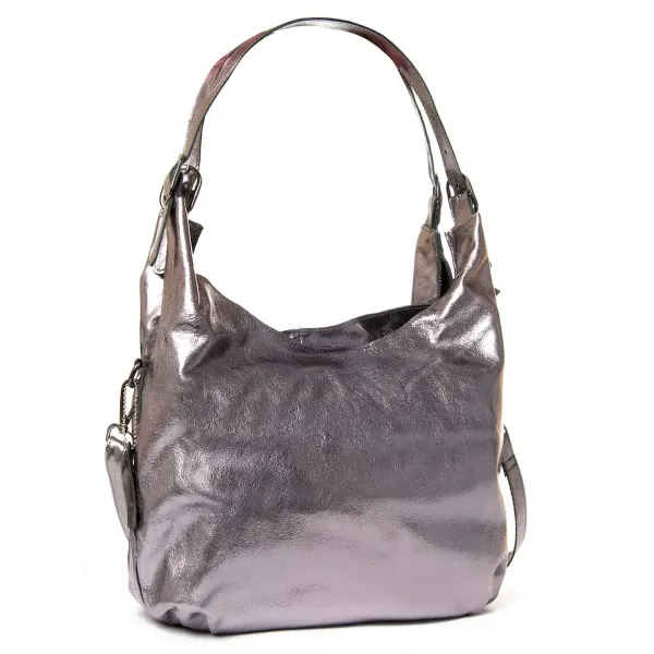 Сумка жіноча Класична шкіра Luxeva P31 8833 silver-grey