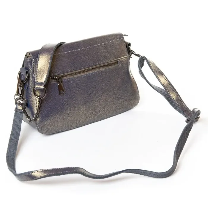 Сумка Женская Классическая кожа Luxeva P52 8600 grey-gold