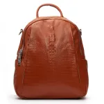 Сумка Женская Рюкзак кожа ALEX RAI 8907-9 camel croco