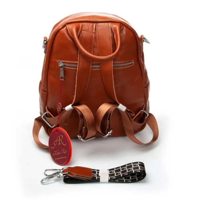 Сумка Женская Рюкзак кожа ALEX RAI 8907-9 camel croco