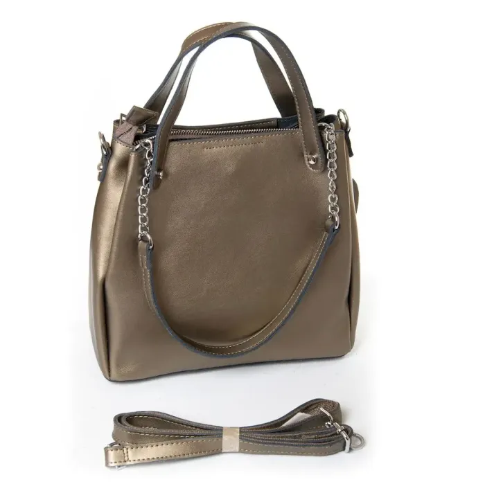 Сумка Женская Классическая кожа Luxeva P42 8784 silver-grey