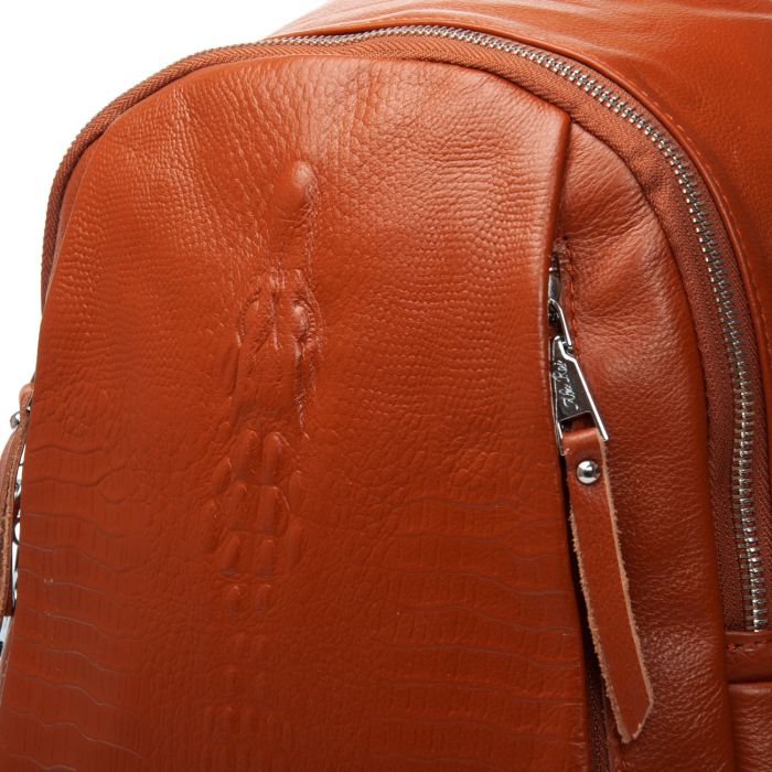 Сумка Женская Рюкзак кожа ALEX RAI 8907-9 camel croco