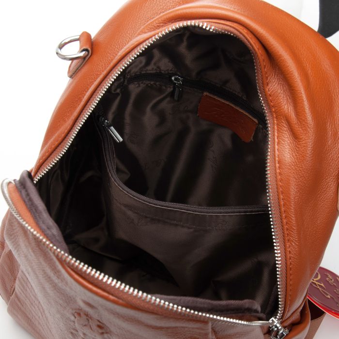 Сумка Женская Рюкзак кожа ALEX RAI 8907-9 camel croco