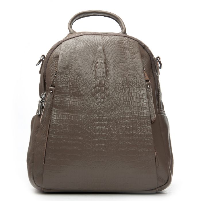 Сумка Женская Рюкзак кожа ALEX RAI 8907-9 grey croco