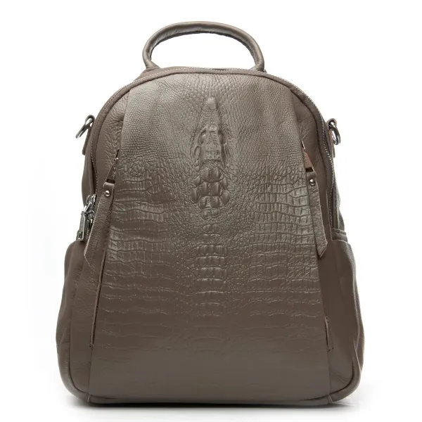 Сумка Женская Рюкзак кожа ALEX RAI 8907-9 grey croco