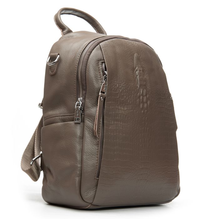 Сумка Женская Рюкзак кожа ALEX RAI 8907-9 grey croco