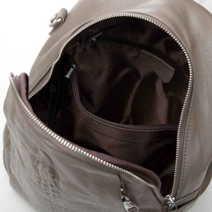 Сумка Женская Рюкзак кожа ALEX RAI 8907-9 grey croco