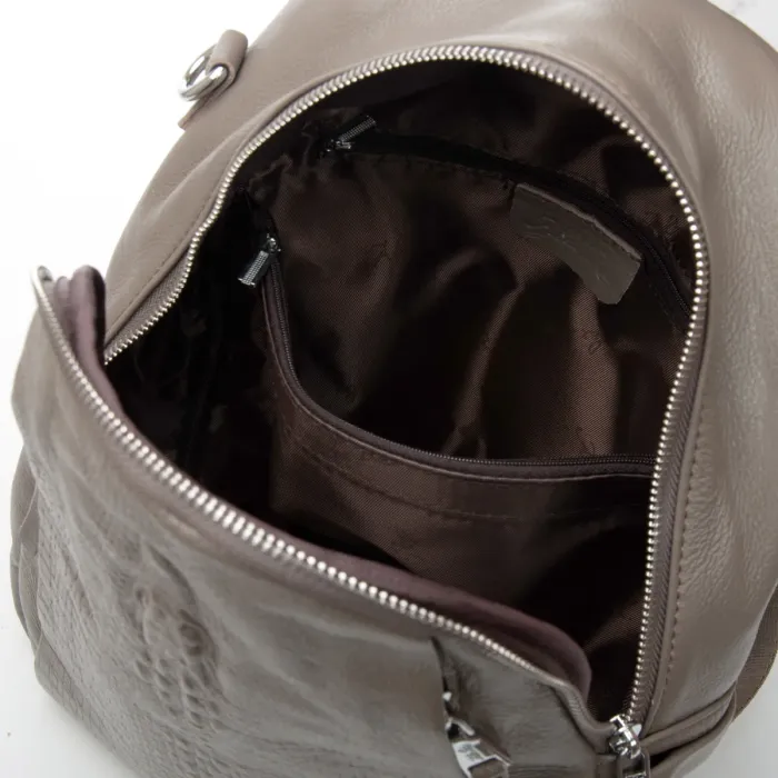 Сумка Женская Рюкзак кожа ALEX RAI 8907-9 grey croco