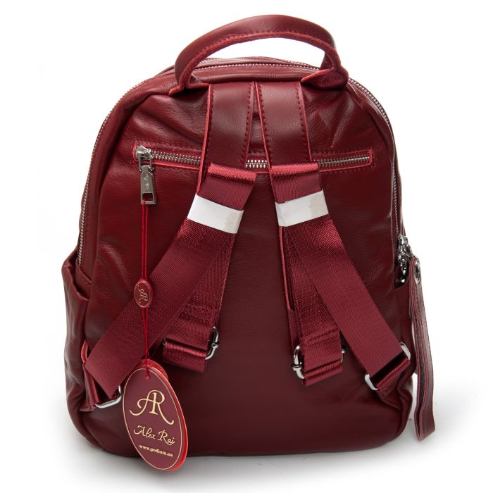 Сумка Женская Рюкзак кожа ALEX RAI 95517-9 bordo