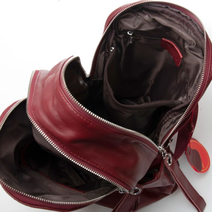 Сумка Женская Рюкзак кожа ALEX RAI 95517-9 bordo