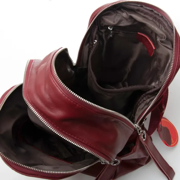Сумка Женская Рюкзак кожа ALEX RAI 95517-9 bordo