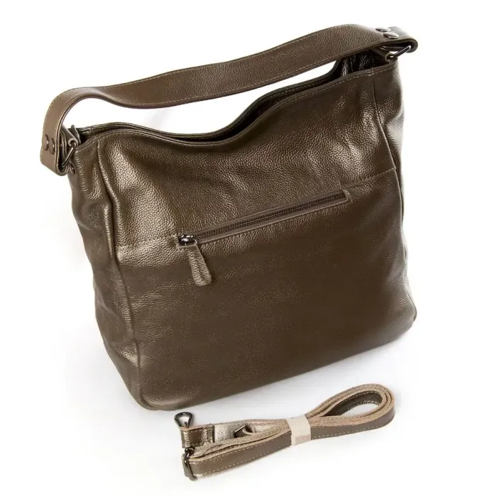 Сумка Женская Классическая кожа P67 8639-9 silver-grey