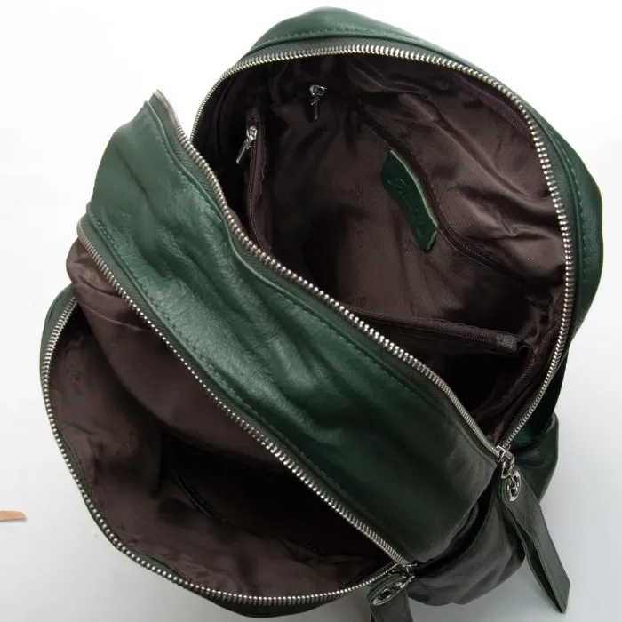 Сумка Женская Рюкзак кожа ALEX RAI 95517-9 green
