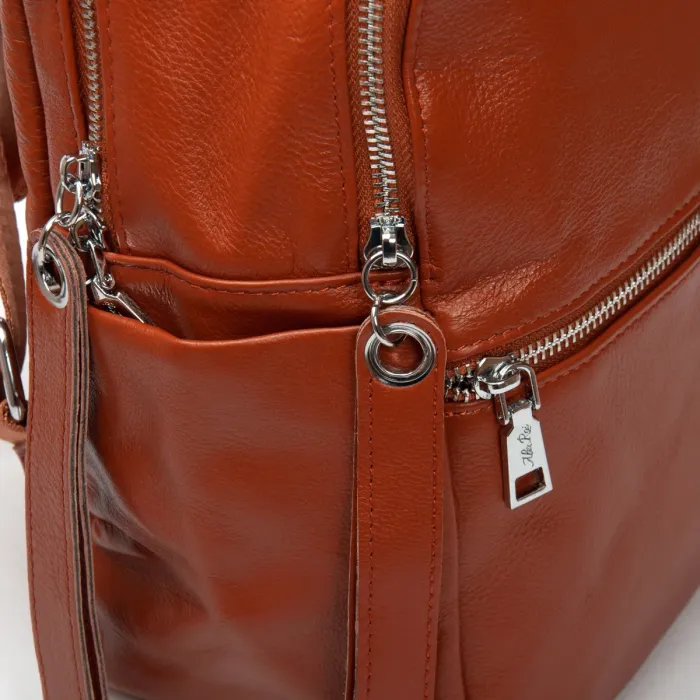 Сумка Женская Рюкзак кожа ALEX RAI 95517-9 camel