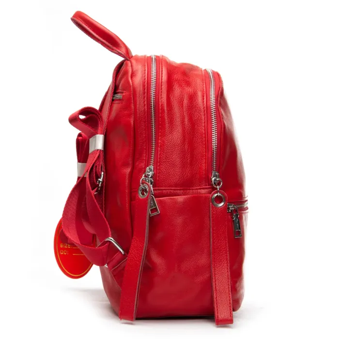 Сумка Женская Рюкзак кожа ALEX RAI 95517-9 red