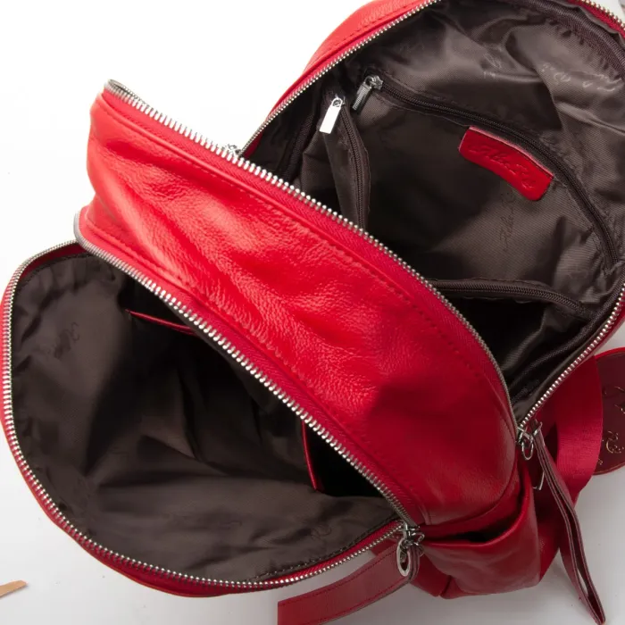 Сумка Женская Рюкзак кожа ALEX RAI 95517-9 red