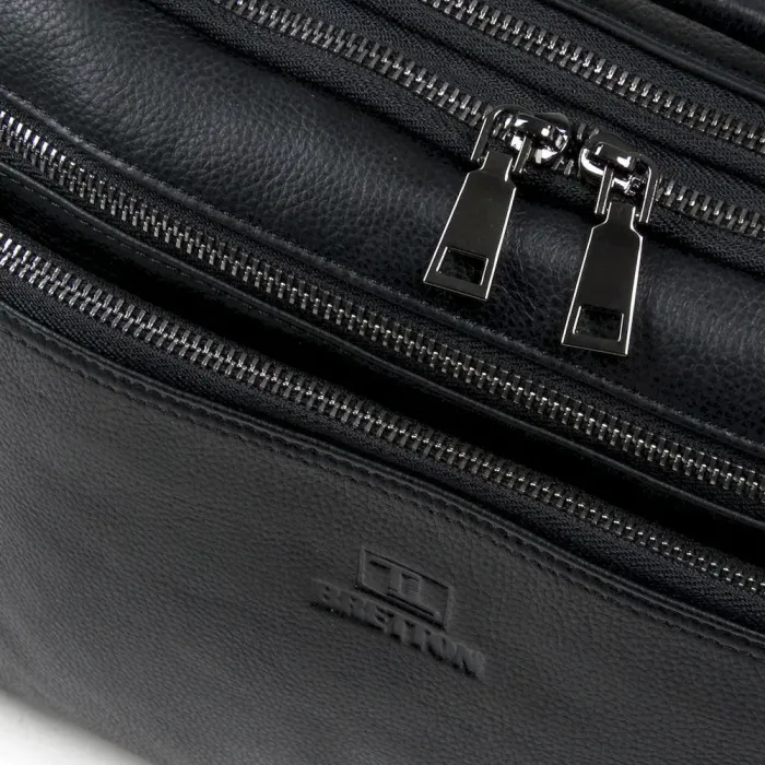 Сумка чоловіча шкіряна портфель BRETTON BE 3492-8 black
