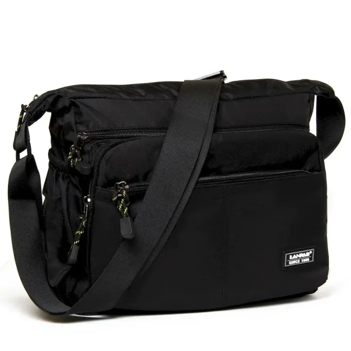 Сумка Чоловіча На Плечо нейлон Lanpad 8649 black листоноша