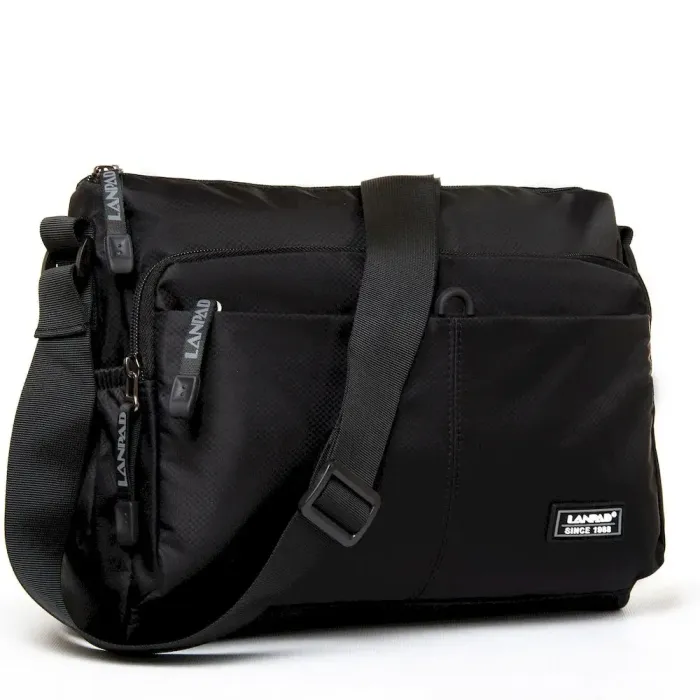 Сумка Чоловіча На Плечо нейлон Lanpad 8639 black листоноша
