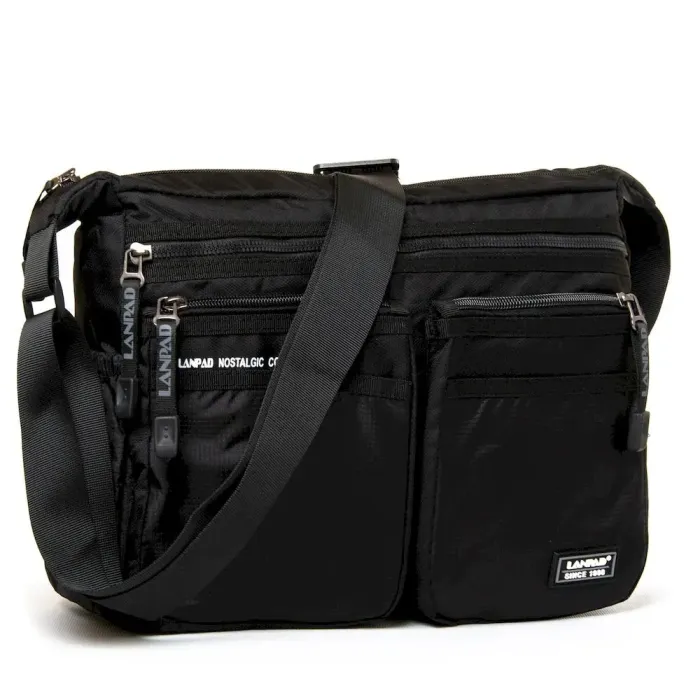 Сумка Чоловіча На Плечо нейлон Lanpad 8644 black листоноша