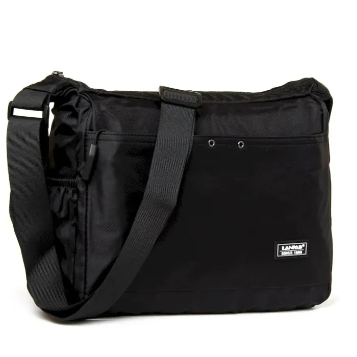 Сумка Мужская На Плечо нейлон Lanpad 8376 black почтальон