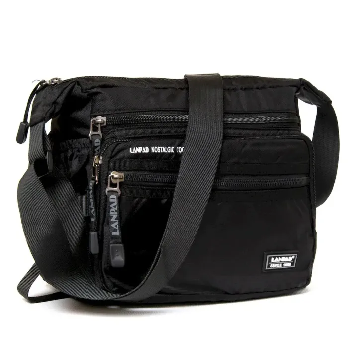 Сумка Мужская На Плечо нейлон Lanpad 8645 black почтальон