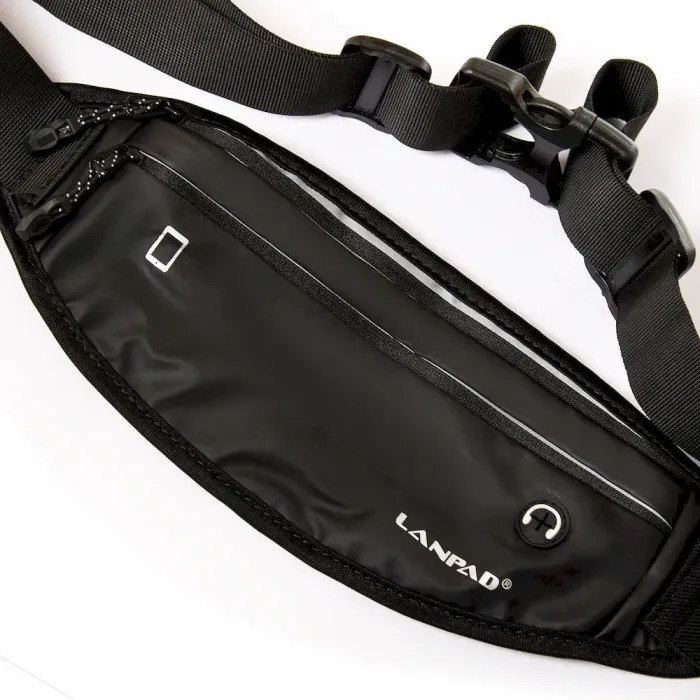 Сумка Мужская На пояс нейлон Lanpad 61041 black