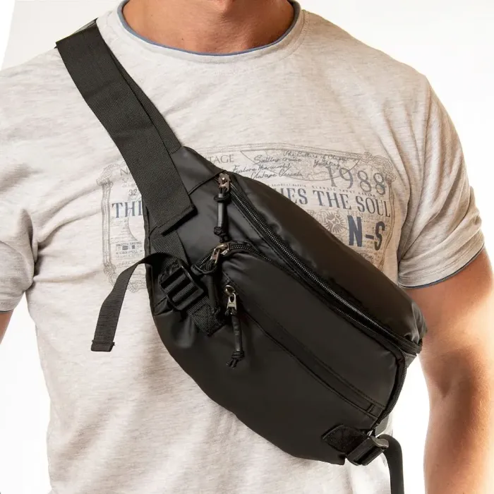 Сумка Мужская На пояс нейлон Lanpad 61010 black