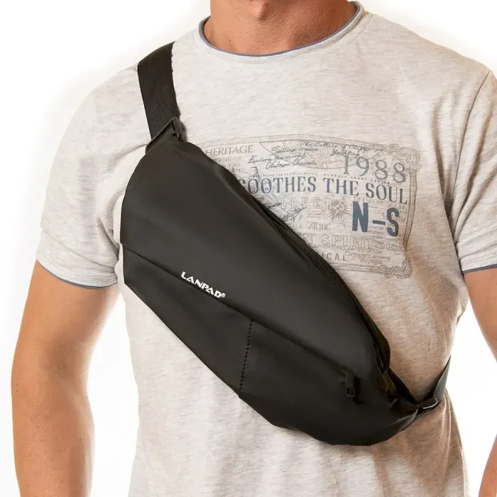Сумка Мужская На пояс нейлон Lanpad 6020 black