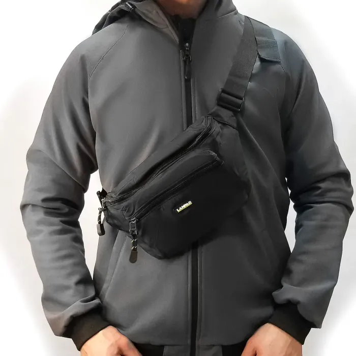Сумка Мужская На пояс нейлон Lanpad 83020 black