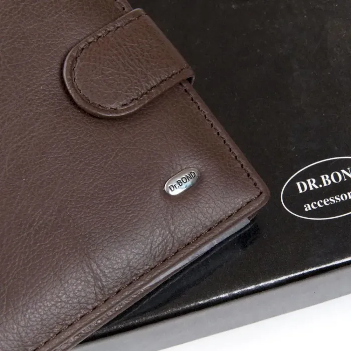 Чоловічий гаманець Classic шкіряний Dr.Bond M53 coffee