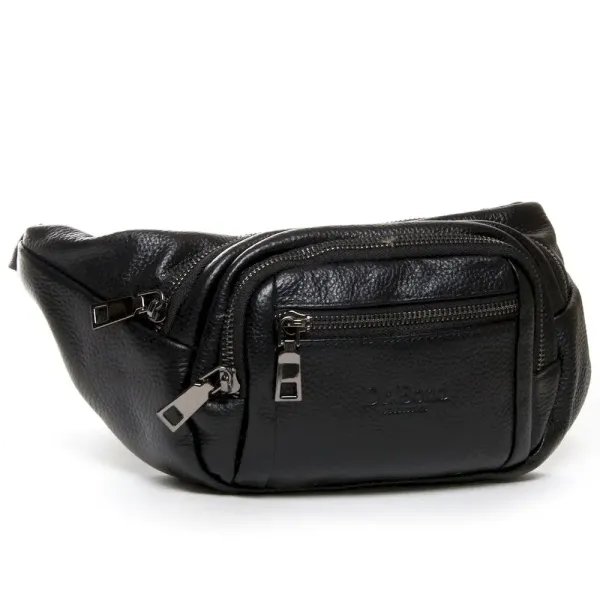 Сумка на пояс шкіряна DR. BOND 66332 black