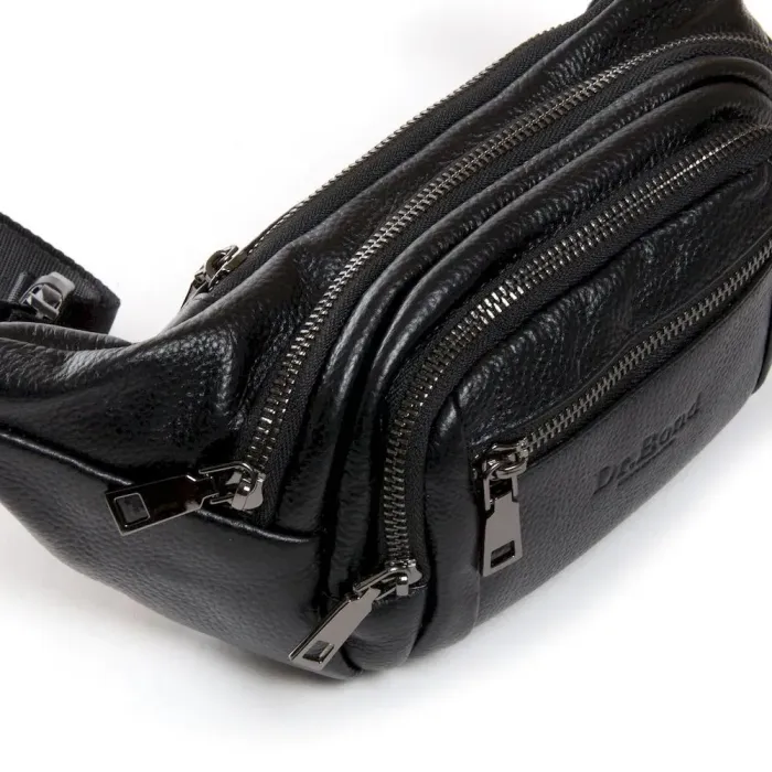 Сумка Мужская На пояс кожа DR. BOND 66332 black