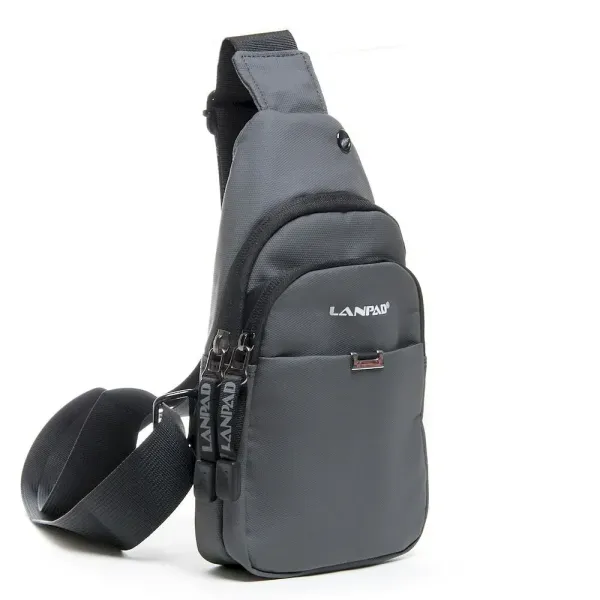 Сумка чоловіча на плече нейлон Lanpad 6023 grey