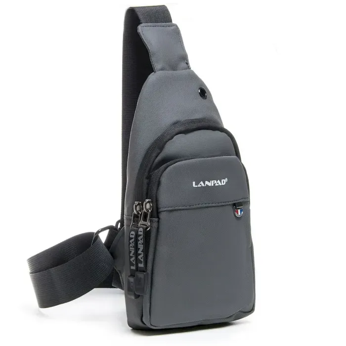 Сумка Мужская На Плечо нейлон Lanpad 6021 grey
