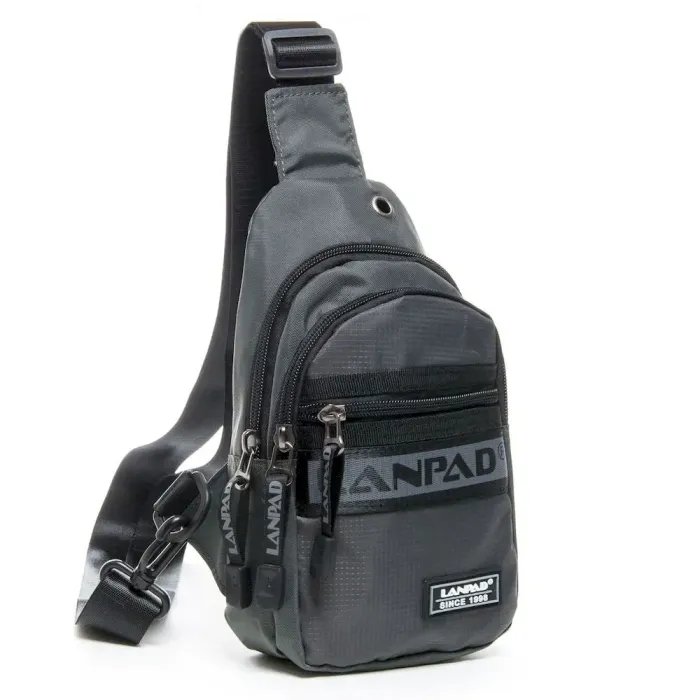 Сумка Мужская На Плечо нейлон Lanpad 82009 grey