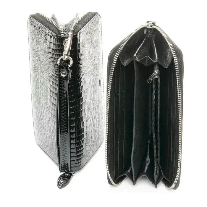 Жіночий гаманець LR шкіряний-лак Sergio Torretti W38 black