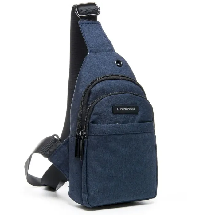 Сумка чоловіча на плече нейлон Lanpad 3718 blue