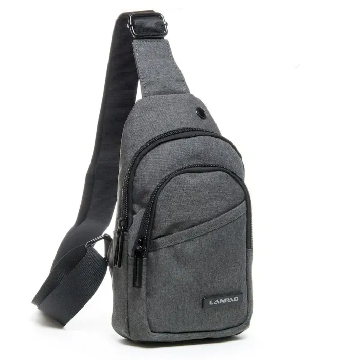 Сумка Мужская На Плечо нейлон Lanpad 3737 grey