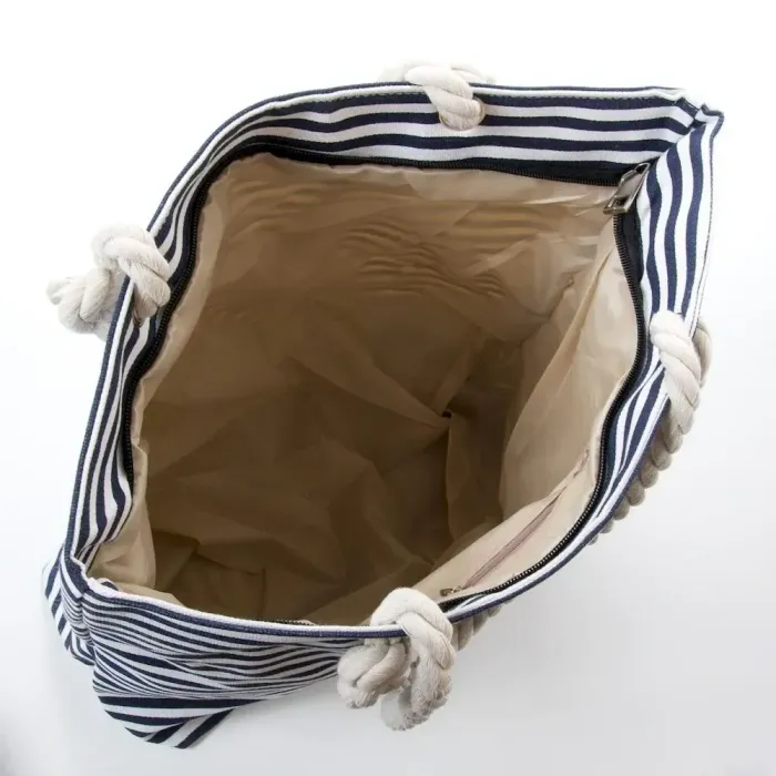 Сумка Жіноча Пляжна текстиль LUXEVA 5013-13 black полоска мал