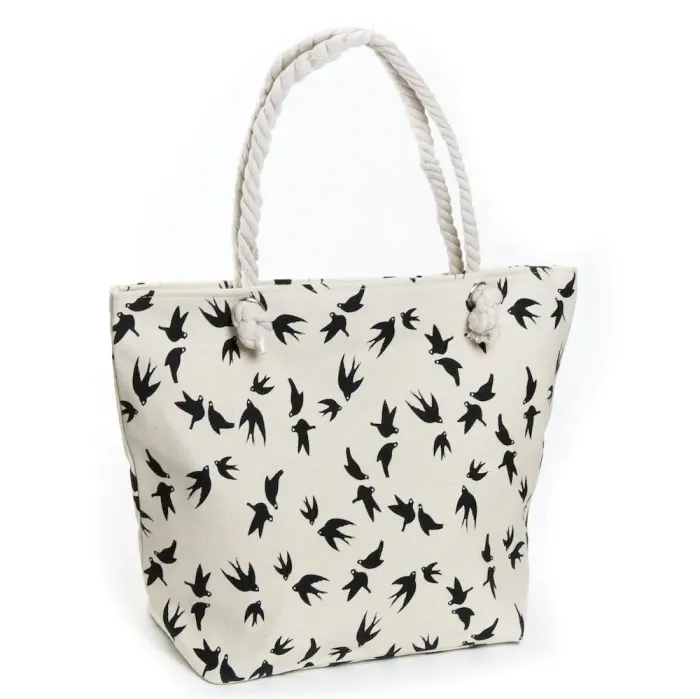 Сумка Жіноча Пляжна текстиль LUXEVA 5011-10 white ласточка