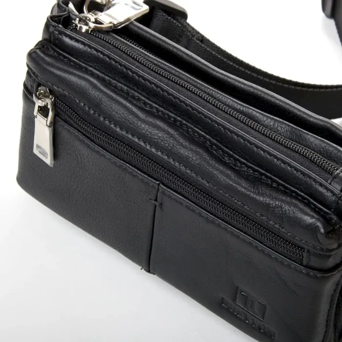 Сумка Мужская На пояс кожа BRETTON 8786-1 black