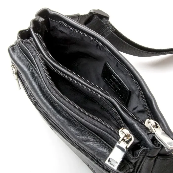Сумка Мужская На пояс кожа BRETTON 8786-1 black