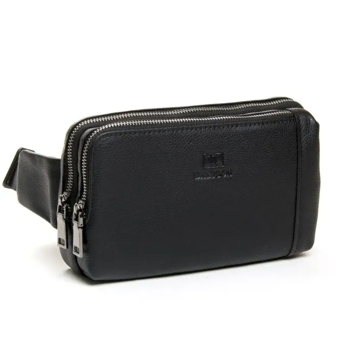 Сумка Мужская На пояс кожа BRETTON 2001-3 black