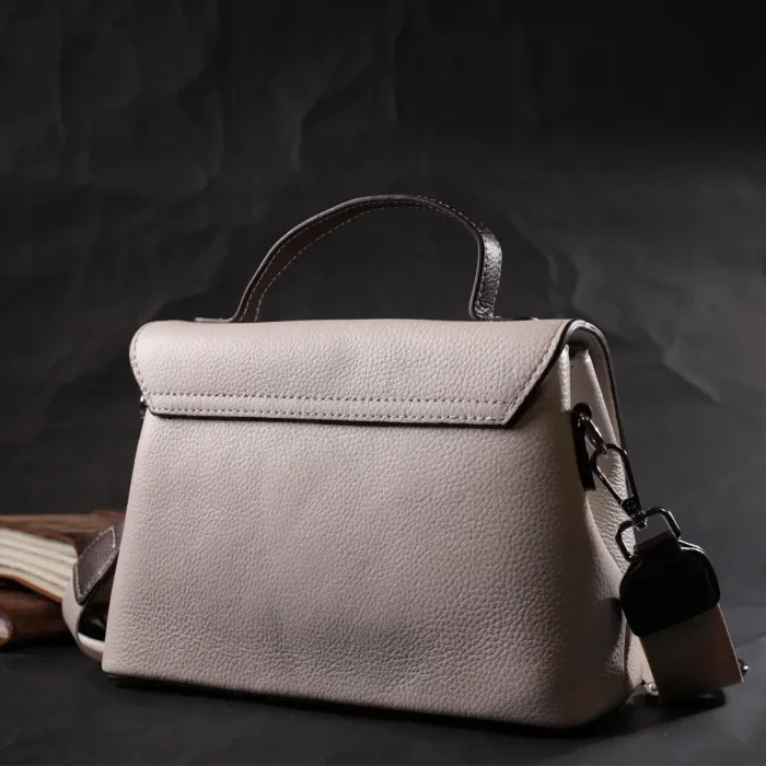 Елегантна сумка сетчел для жінок із натуральної шкіри Vintage 22290 Біла