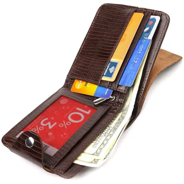 Елегантне портмоне для чоловіків у два складення з натуральної фактурної шкіри CANPELLINI 21576